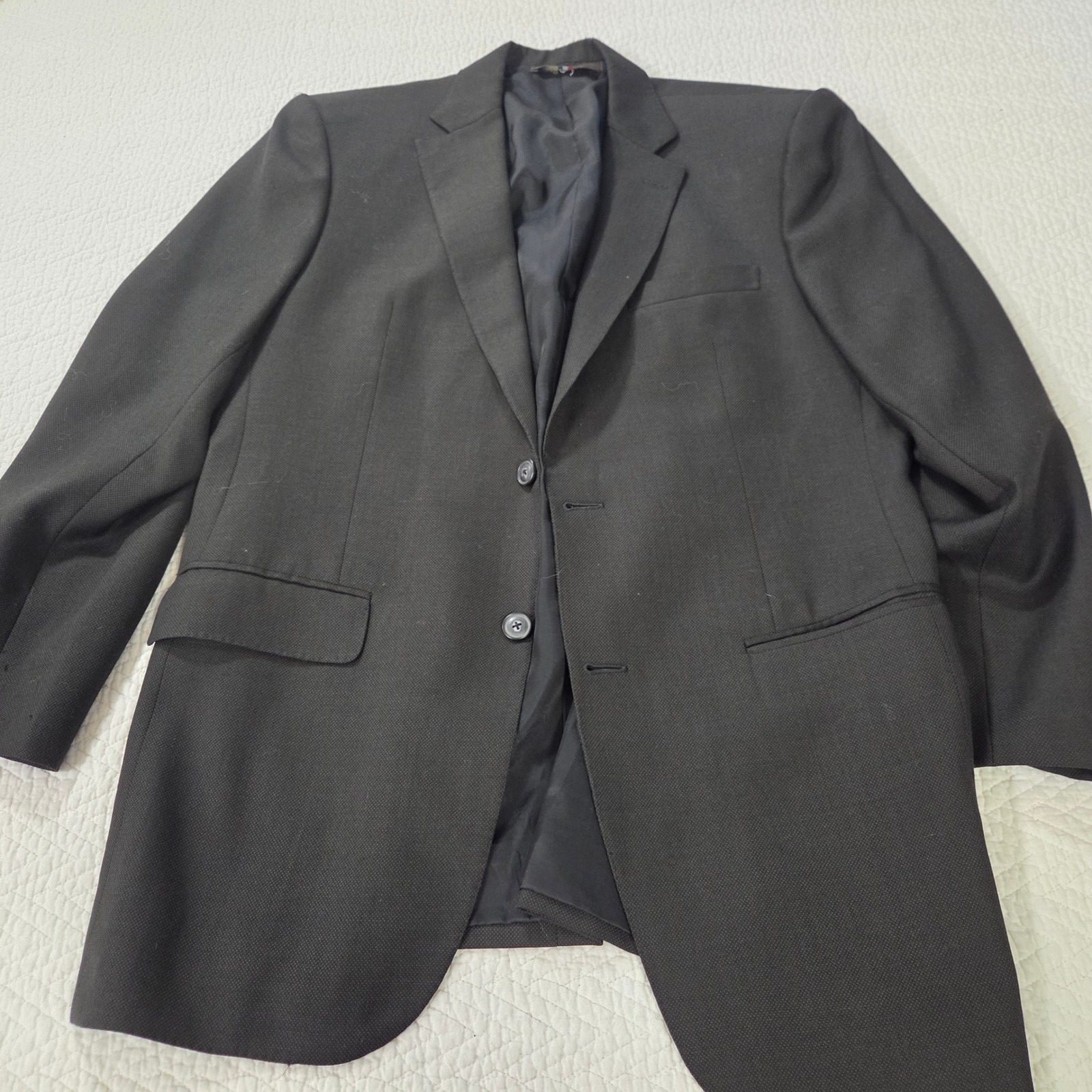 Marzoni Italy Black Textured Two Button Blazer Sport Coat Made In Italy 42r